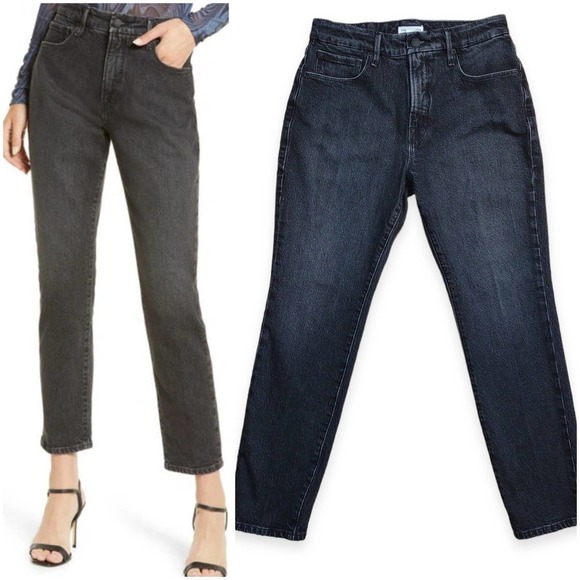 Good American Denim - Good American Good Classic High waist Ankle Slim jeans 27 black gray denim